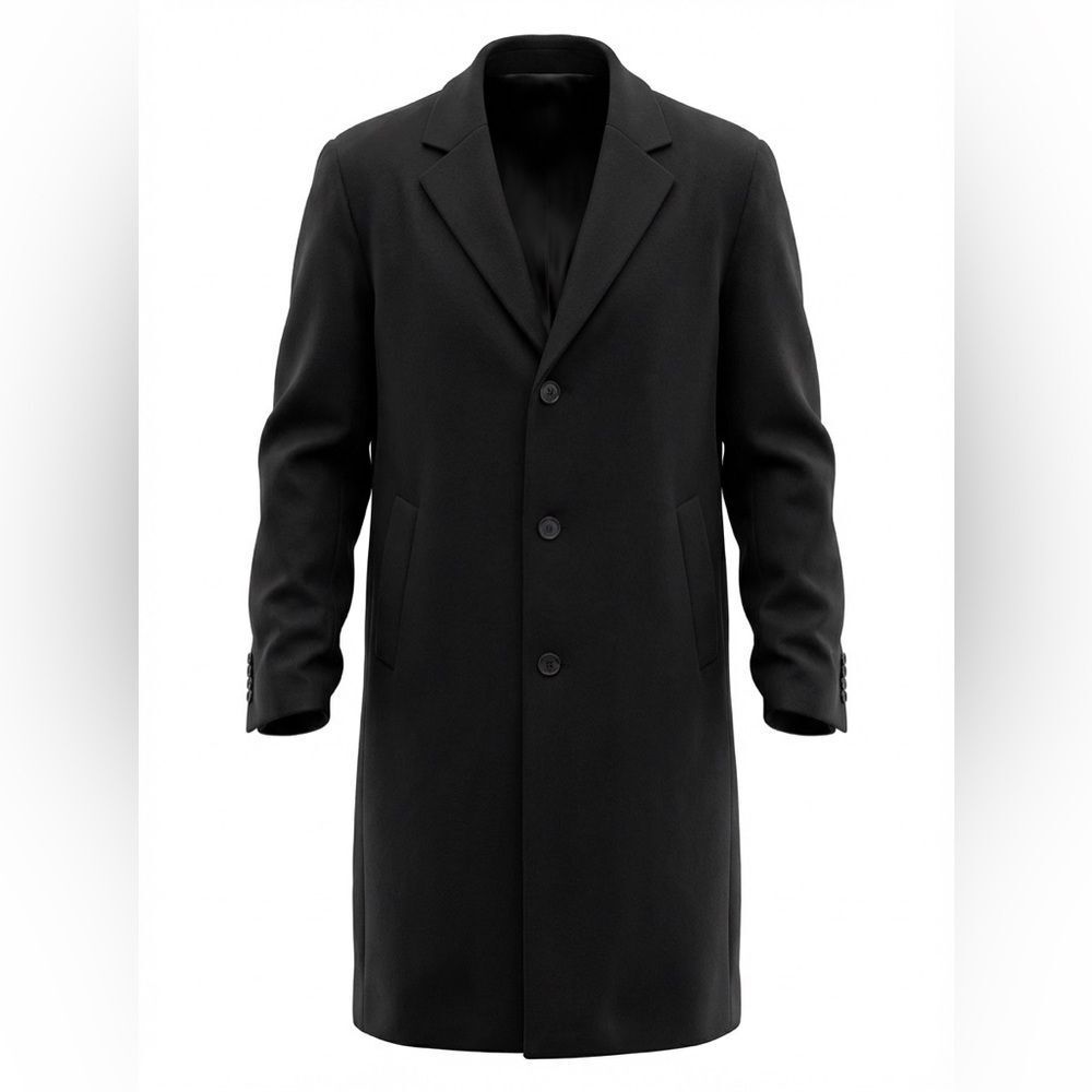 POLO RALPH LAUREN MENS CASHMERE BLEND LONG COAT BLACK SIZE 38 R
